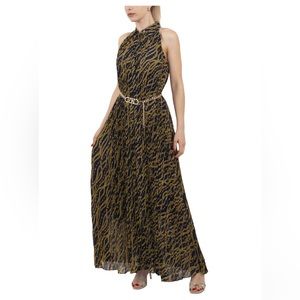 Michael Michael Kors NEW Status Print Belted Dress XS (fits 0-4) Midnight Blue